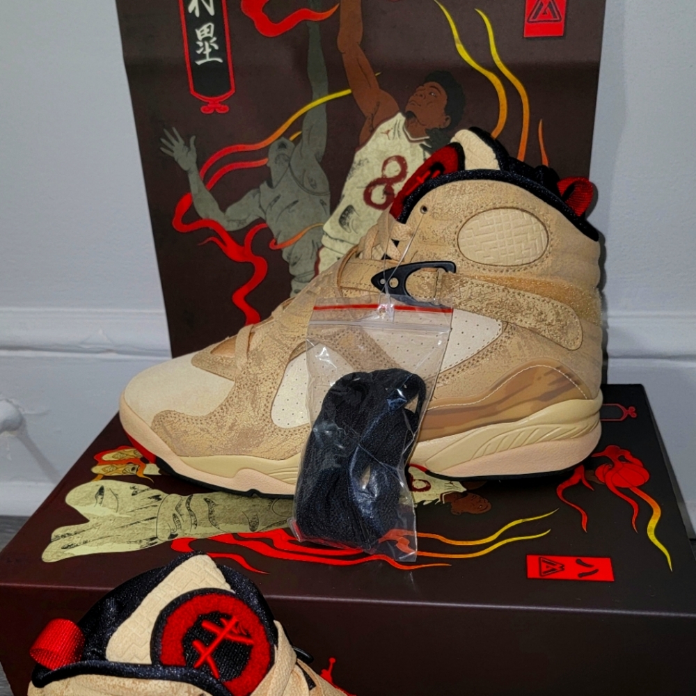 Jordan 8 Retro SE x Rui Hachimura Size 7 w8.5 Black Samurais